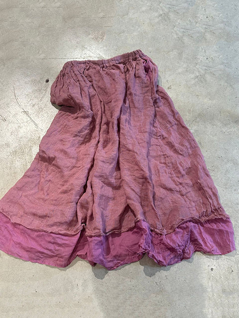 Women Vintage Casual Spliced Loose Linen Skirt