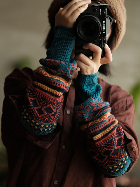 Ethnic Winter Warm Knit Oversleeve