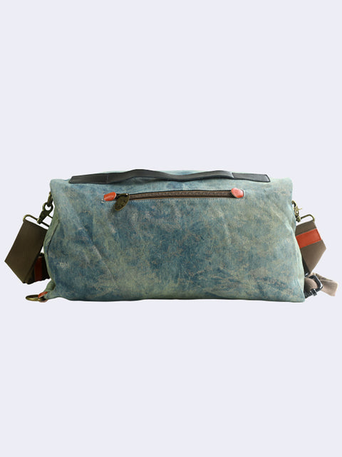 Women Retro Canvas Leather Spliced Shouder Bag