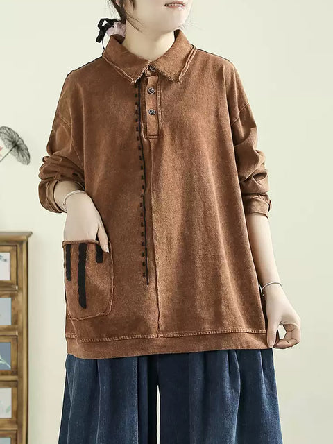 Women Summer Vintage Embroidery 100%Cotton Shirt