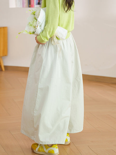 Women Spring Casual Pure Color 100%Cotton Wide-leg Pants