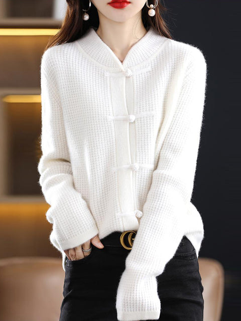 Women Casual Winter Wool Solid Knitted Sweater