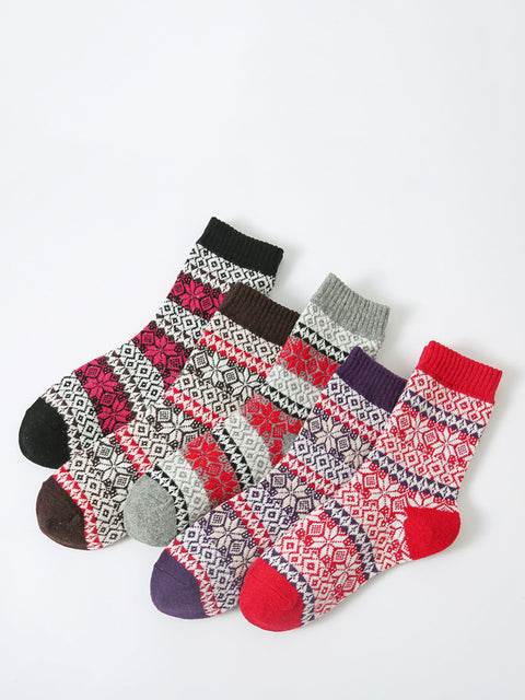 5 Pairs Women Winter Thicken Socks